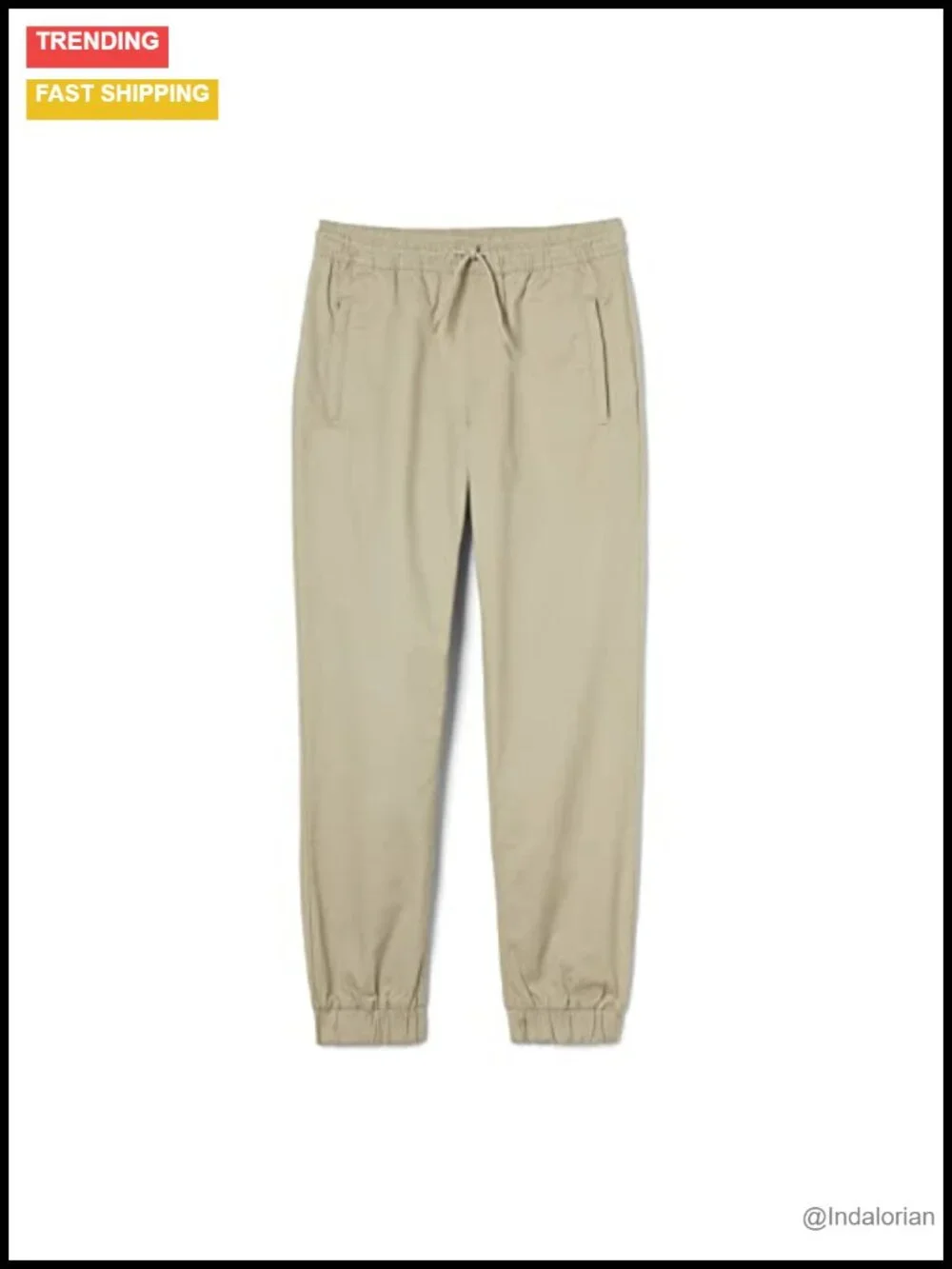 Boys Zip Pocket Jogger Pants - Stretch Cotton Blend Drawstring